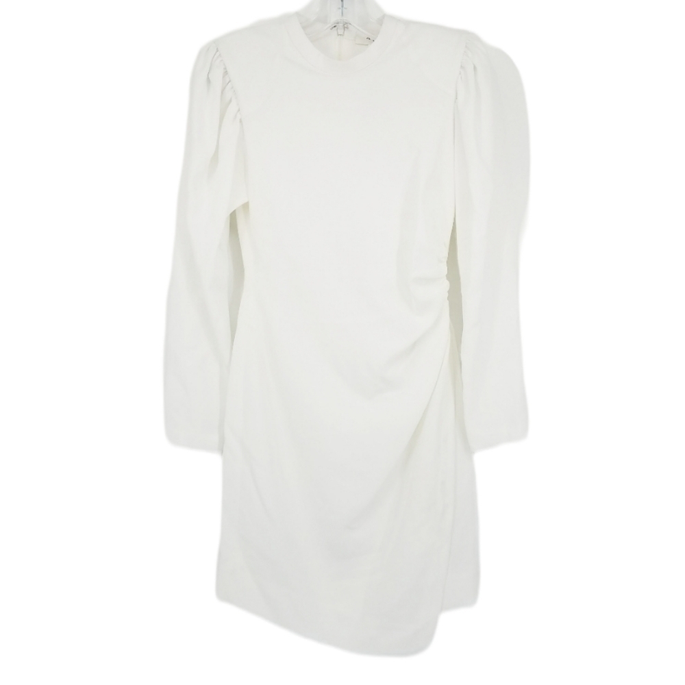 A.L.C. Joss Long Sleeve Ruched Dress In White Size 0 NEW WITH TAGS